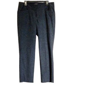 J. Jill Stretch Pinstripe Cropped Pants Size 4 Linen  Academia Office Preppy